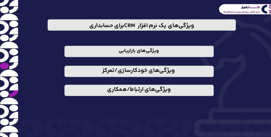 ویژگی های CRM در حسابداری 